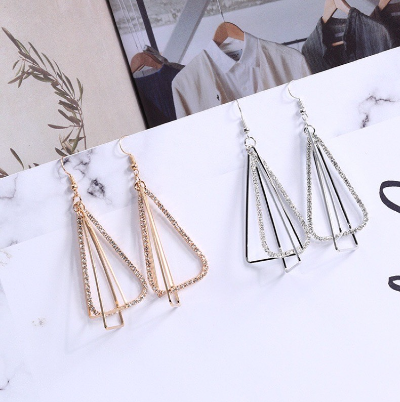 New Style Korean Geometric Metal Large Irregular Earrings