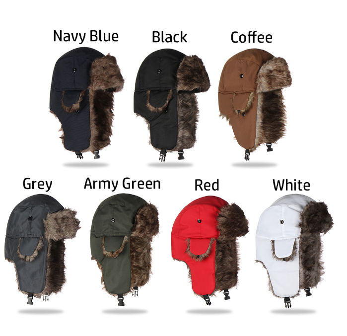 OKDEALS Outdoors Russian Ushanka Trapper Ski Hat Bomber Hats Earflap Fur Men Women Warm Winter Cap/Multicolor