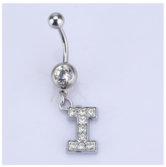 Body Piercing Drop Dangle Belly Button Rings Navel 26 Letter Ring Jewelry Sexy I