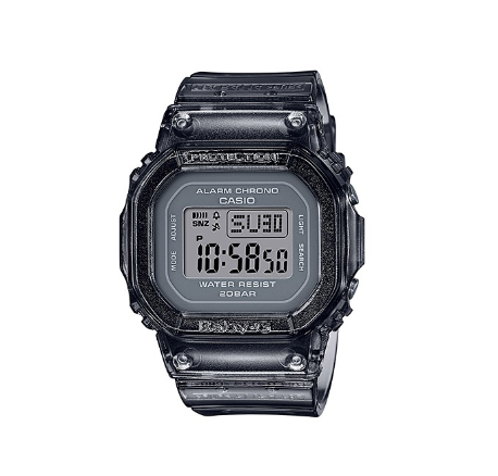 Casio Baby-G (BGD-560S) Black Transparent Resin Strap Shock Resistant 200 Meter World Time Watch