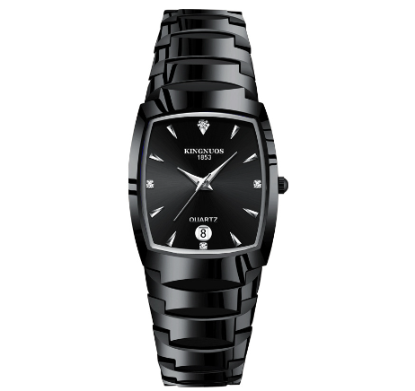 Fashion Tungsten Steel Color Square Couple Style Steel Band Calendar Watch Waterproof Luminous Men's and Women's Student M4
