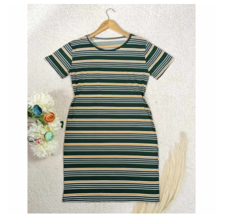 Maternity Taytay Supplier Maternity Dress Casual Tshirt Dress (Stripes) MD5
