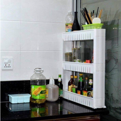 3 Tiers Kitchen Bathroom Rack Space Saver Gap Storage Rack Movable