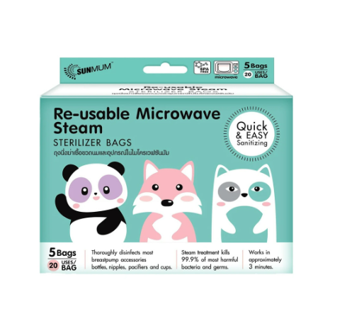 SUNMUM Reusable Microwave Steam Sterilizer Bag (5s)