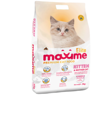 Maxime Elite Premium  Dry Cat Food Kitten & Mother Cat  Milk Flavor 5kg