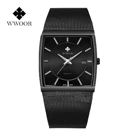 Wwoor Men Watch Top Luxury Waterproof Able Business Watch BLACK PLATE