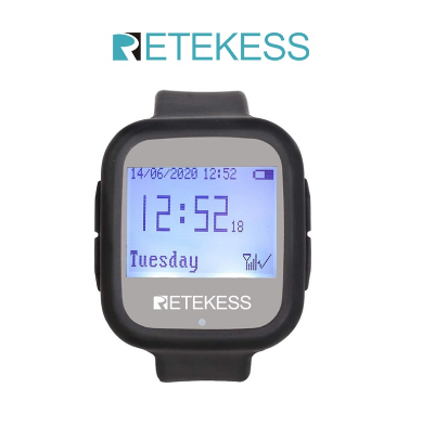 Retekess TD106 Wireless Pager System Watch Receiver 433Mhz for the Elderly Nurse Hospital Restaurant