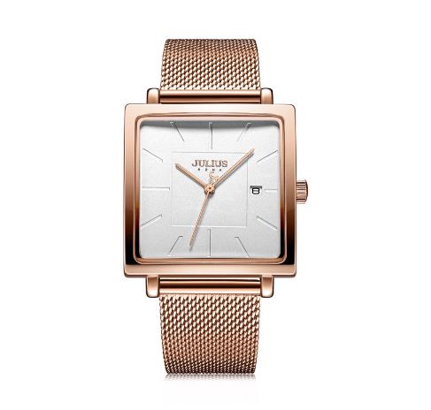 JULIUS official store, square dial and calendar Waterproof ladies watch JA-1207 3