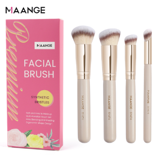 MAANGE 4Pcs Brush Make Up Set Essential Makeup Brushes For Base Makeup High-Quality Wooden Handle Strong Powder Grasping