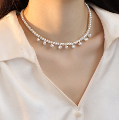 Natural Freshwater Pearl Necklace French Retro Pearl Fashion Jewelry