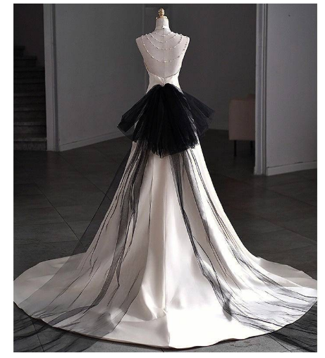 Evening Dress Wedding Dress Banquet Dress Wedding Dress White Evening Dress  High-End Light Luxury Niche