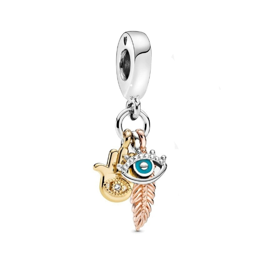 Turtle 925 Silver Pandora Dangle Charm Three In One Pendant Decoration For Bracelet Dream Catcher Beads S32