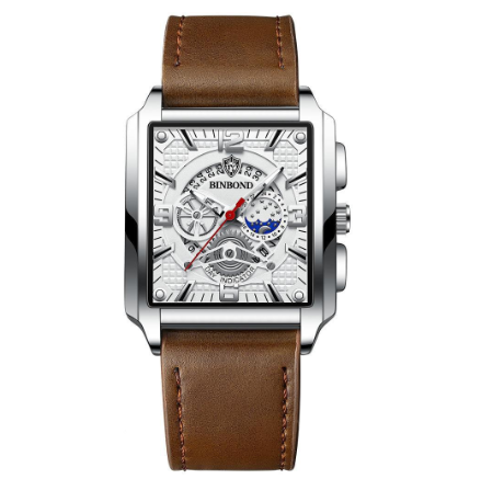 Original Luxury Square Fashion Retro Calendar Waterproof Luminous Sports Stainless Steel Watch 06