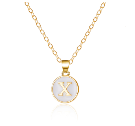 26 Initial Pendant Necklace Men's and Women's Fashion Simple Style Initial Pendant Gold Necklace Holiday Gift X