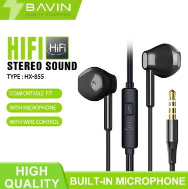 Bavin HX855 3.5mm Interface Universal Headset Bass Shock Earphone