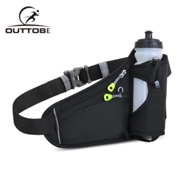 Outtobe Waist Bag Sports Waist Bag Running Belt Waist Bag With Bottle Cage Invisible Bag Gym Bag (No Water Bottle )