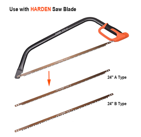 Harden 24" Garden Bow Saw A , B Type Saw Blade High Quality 65 Mn Blade Hand Garden Saw Cutting Tree