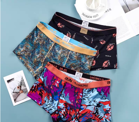 Ice Silk breathable High Quality Men's Cotton Spandex Assorted Design Boxer Briefs More Design