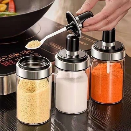 250ML Idea Box Minimalist Household Spoon Cover One Glass Moisture-proof Transparent Jar