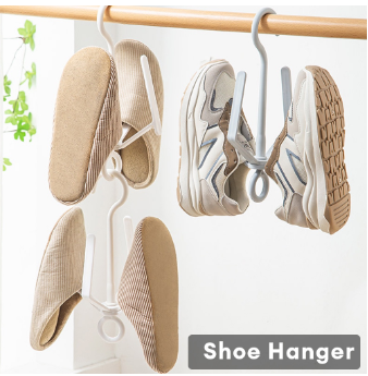 Locaupin Easy Drying Shoe Hanger Rack Space Save Hook Shelf Storage Closet Organizer Indoor Outdoor