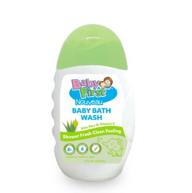 Baby First Nouveau Head-to-Toe Baby Bath Wash 650ml Aloe Vera and Vitamin E Scent