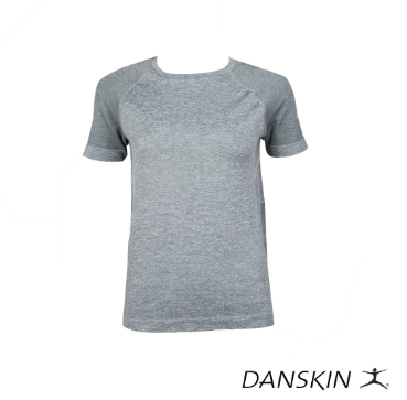 Danskin Heather Gray Seamless Training Shirt for Gym Sports Wear Athleisure Women Activewear