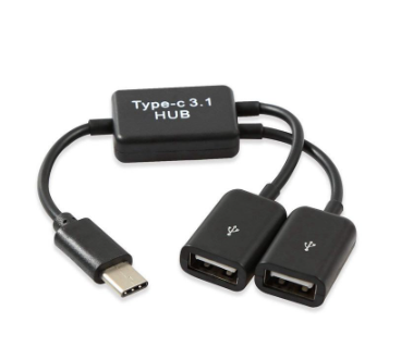 Type C USB 3.1 Male to Dual 2.0 Female OTG Charger 2 Port