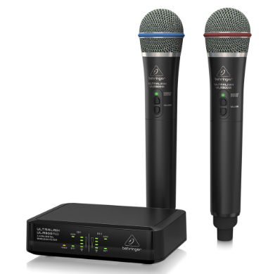 Behringer Ultralink ULM302MIC Dual Digital Wireless Microphone System 2.4GHz w/ Receiver, 60m Range