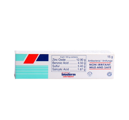 Bioderm Zinc oxide Benzoic Acid Sulfur Salicylic Acid 15g Tube
