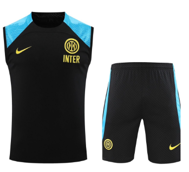 2324 New Style International Milan Training Uniform Competition Uniform Jersey Sleeveless Vest Football Uniform Summer Jersey Sportswear