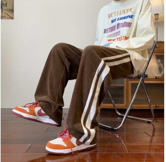 Trendy Loose Baggy Pants For Men Hiphop Seda Pants Mens Street Pants Brown Oversized Pants