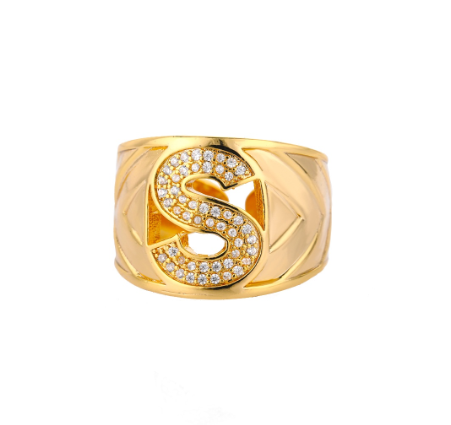 Fashion Initial Letter Rings For Women Finger Adjustable A-Z Alphabet Ring Jewelry S