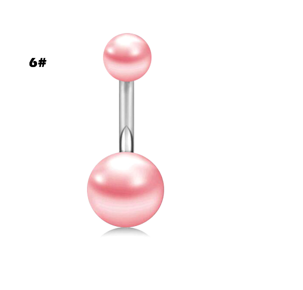 Stainless Steel Heart Piercing Jewellery Zirconia Butterfly Belly Button Ring Belly Button Clasp Pink 6