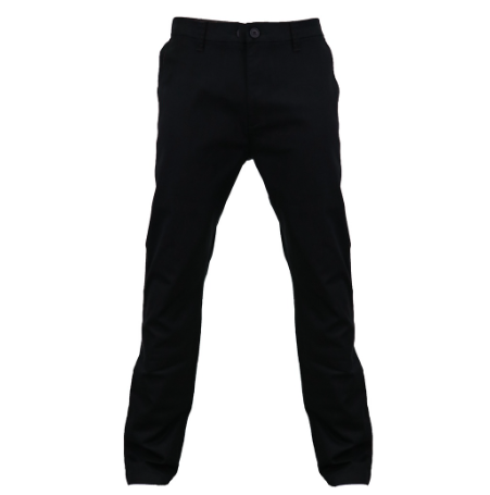 Ultimo Men's Plus Size Plain Casual Pants w/ Stretch Waistband (Black)