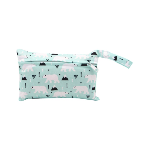 Waterproof Reusable Baby Diaper Bags Cartoon Print Wet Dry Nappy Zipper Handbag Stroller Carry Pack Outdoor Storage DB19