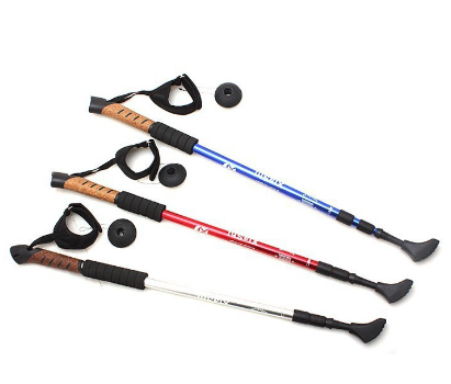 Northern European Nordic Walking Stick Three-Section Telescopic Walking Stick Hiking Stick Outdoor Old Man Walking Stick\Trekking Poles