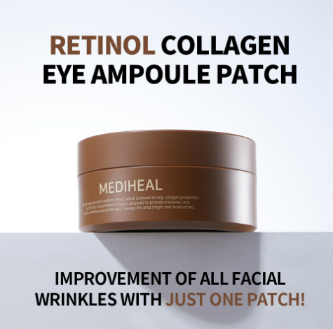 Mediheal Retinol Collagen Eye Ampoule Patch (60ea) Brightening Effect with Glutathione and Niacinamide, Anti-aging Care