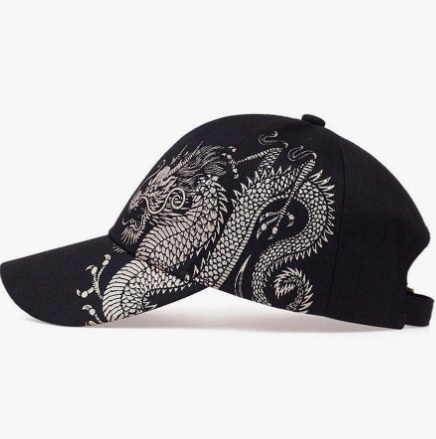 1pc Adjustable Baseball Cap, Golf Cap, Baseball Cap, Dragon Pattern Painter's Hat, Dad Hat For Men And Women