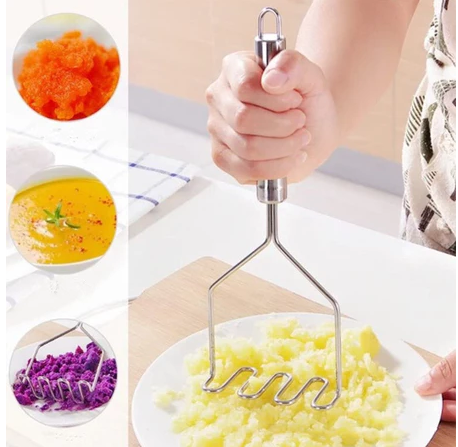 Nipiin by Mitsushi Food Masher Potato Mash Presser Stainless Steel Kitchen Tools Masher for Potato