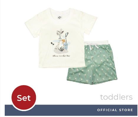 Looms Toddler 1-4 Years Boys T-Shirt And Printed Teal Shorts Terno Set - Khal Collection