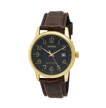 Casio Brown Leather Strap Date Display Watch for Men