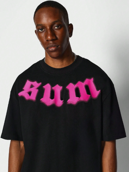 SUMWON Tee With Neon Graphic For Daily Wear