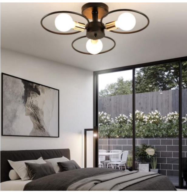 Retro ceiling lamp Nordic creative light source 3 lamps post-modern living room bedroom