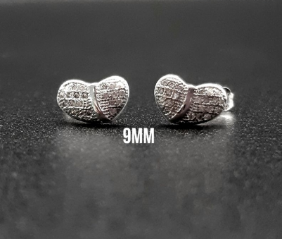 Unisilver 925 Sterling Silver PuffHeart Stud Earrings