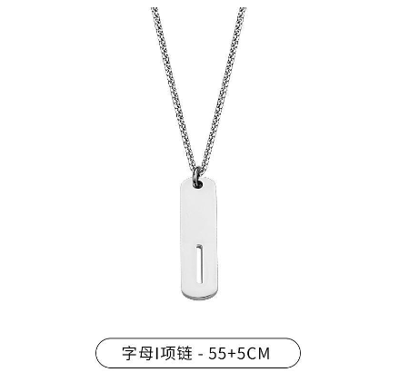 Stainless Steel 26 English Alphabet Pendant Necklace Fashion Men's Letter Necklace Jewelry Wholesale I