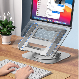 GOOJODOQ Laptop Stand Aluminum Adjustable Rotating Alloy Metal Large Holder Tablet 13/14/15.6 inches