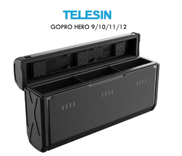 Telesin 3-Slot Endurance Storage Pocket Charger For Gopro Hero 12, 11, 10, 9 Battery GP-HPK-011