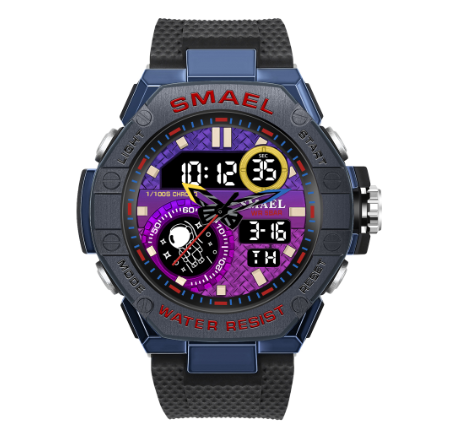 Polychrome Alloy Quartz Watch For Men SMAEL 8068 Brand Fashion Sports Dual Display Wristwatches Outdoor Waterproof Military Digitals M4