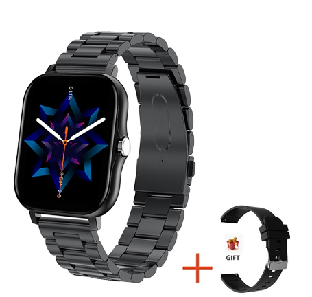 FILIEKEU Smart Watch Men Women Waterproof Sports Fitness Bluetooth Call Couple For Android And Ios BLACK STEEL BELT