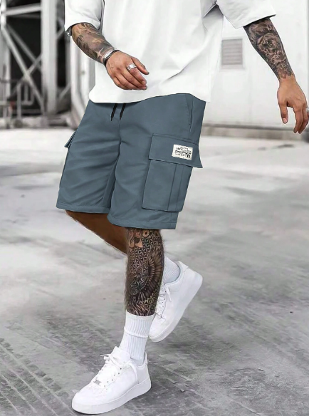 Men's Cargo Shorts With Adjustable Drawstring, Casual Shorts With Multiple Pockets